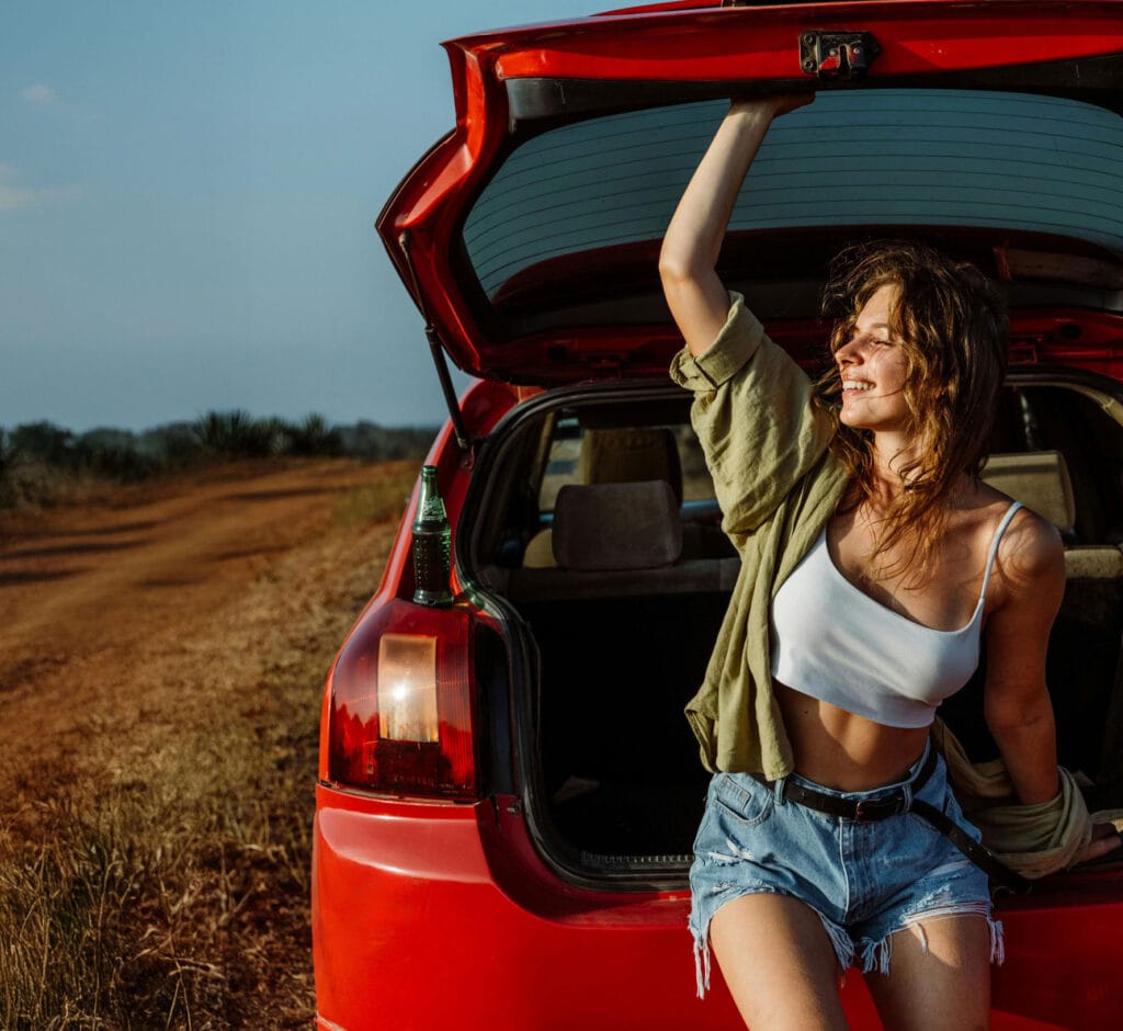 washdoctors mobile car valeting female driver enjoying life in the sun
