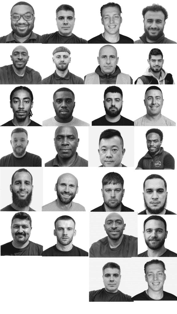 Diverse team of professional staff at Washdoctors for laundry services.